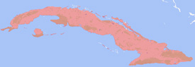 Range map of Cubophis cantherigerus